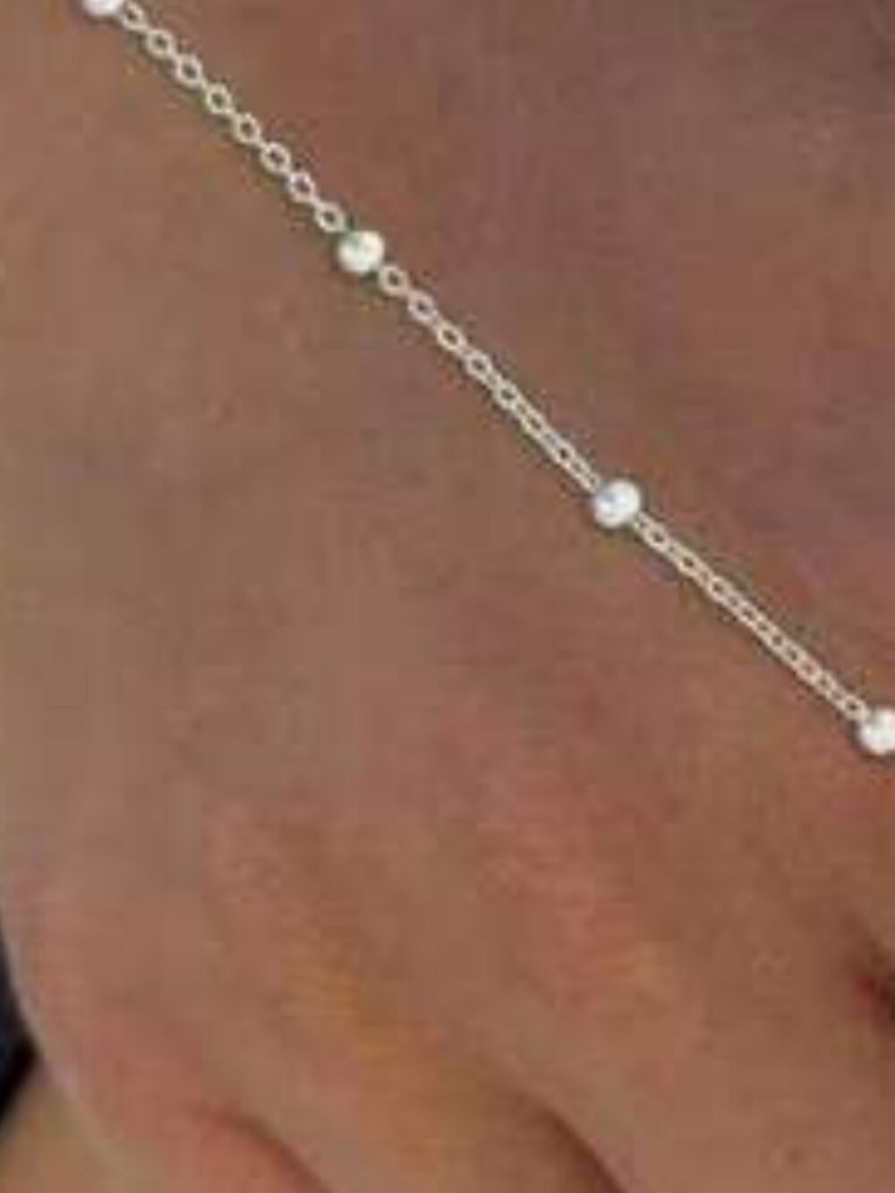 Pearl Chain Finger Chain, Minimalist Fashion Bridal Wedding Hand Dec